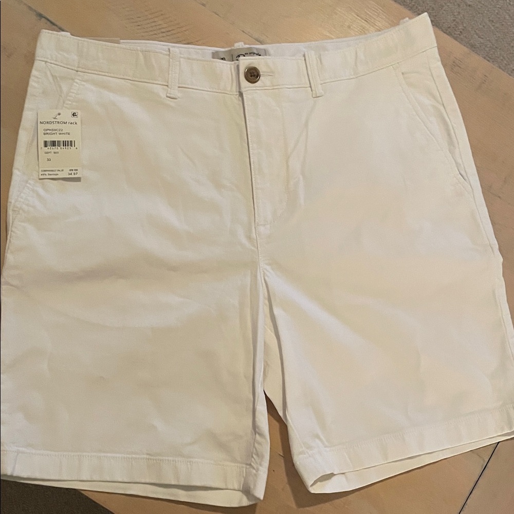 Nordstrom Cream Flat Front Shorts